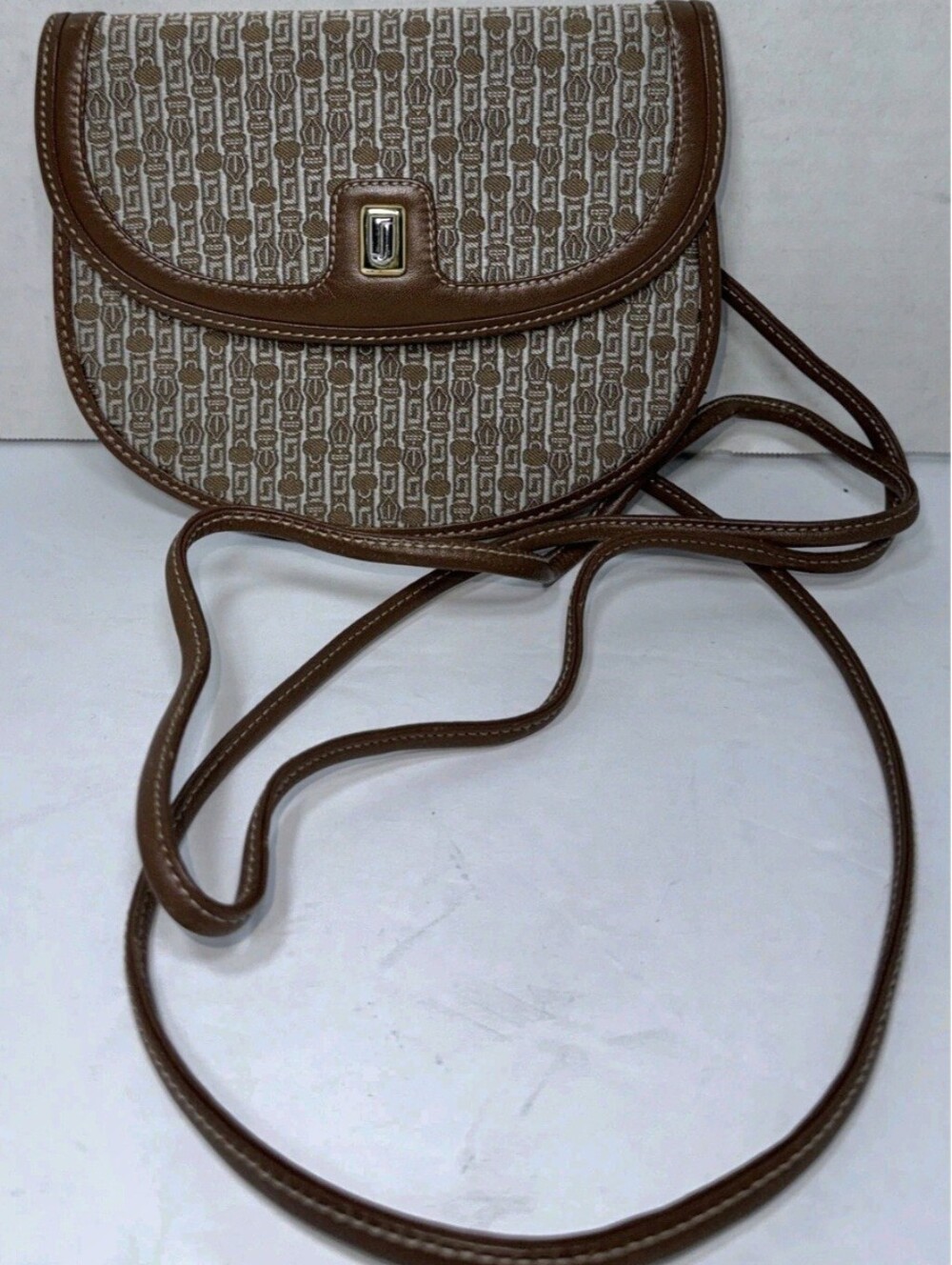 Judith Leiber Sm. Logo Crossbody/Shoulder Brown Leather Bag